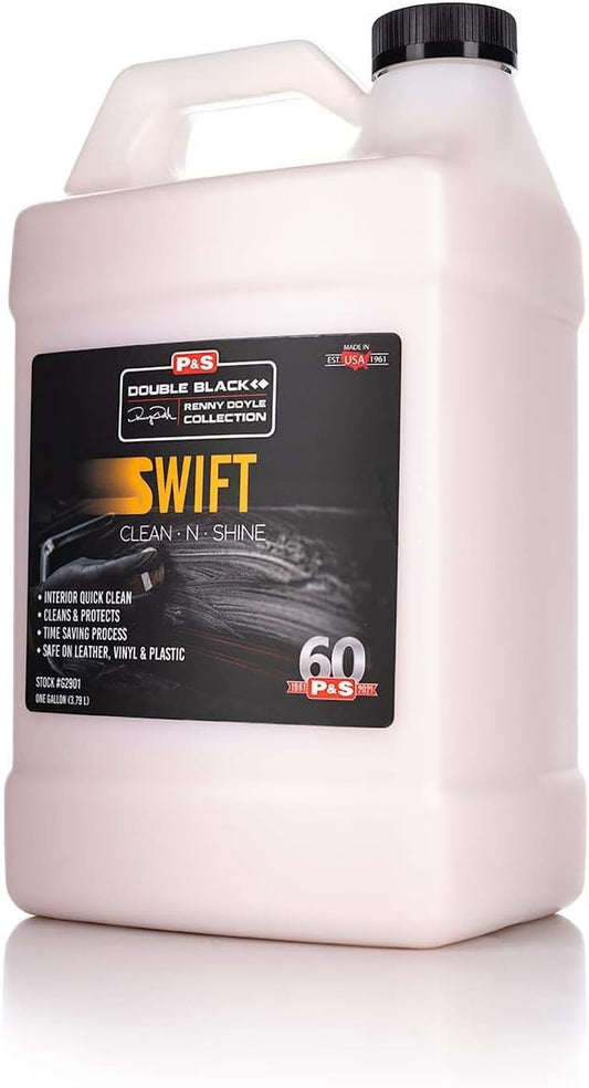 P & S Professional Detail Products Swift Clean & Shine - Interior Cleaner & Protectant for Leather, Vinyl, Plastic - Cleans, Conditions & Leaves a Satin Finish - Fresh Scent - 1 Gallon