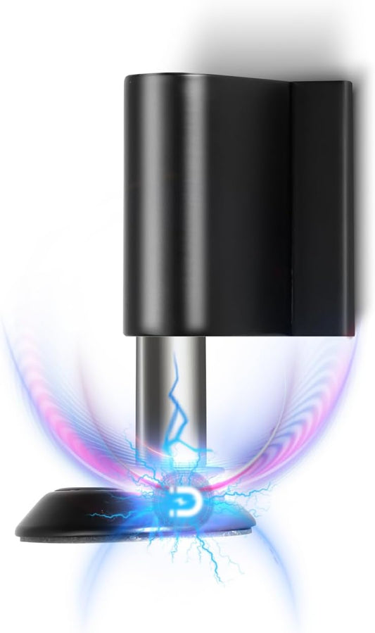 1 Pack Magnetic Door Stoppers Retractable Bottom of Door Holder No Drilling Mount Floor Door Stop with Screws and Adhesive Catch Door Keep Door Open Matte Black MB-1