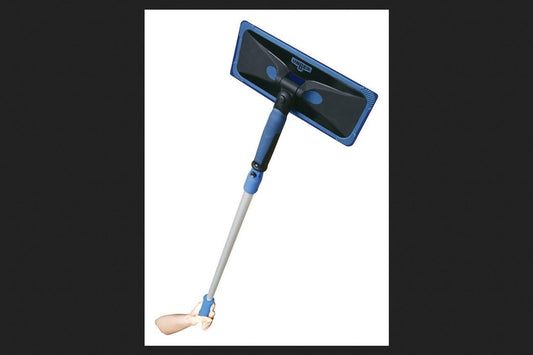 Unger Professional ProClean Indoor Window Cleaning Kit with 2’ Pole, Washing Tool with Swivel Head for Tight Corners and Edges, Streak-Free Results on Glass and Mirrors, Reusable Microfiber Pads