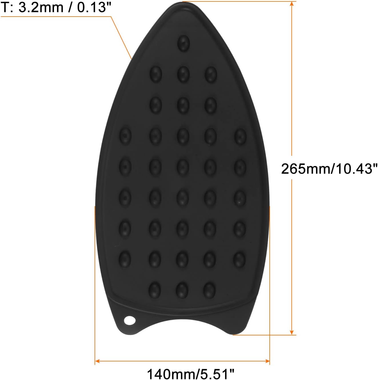 HARFINGTON Silicone Iron Rest Pad, Multipurpose Iron Hot Resistant Mat Iron Rest Plate for Ironing Board Hot Heat Resistant Steam Compact Mat, Black