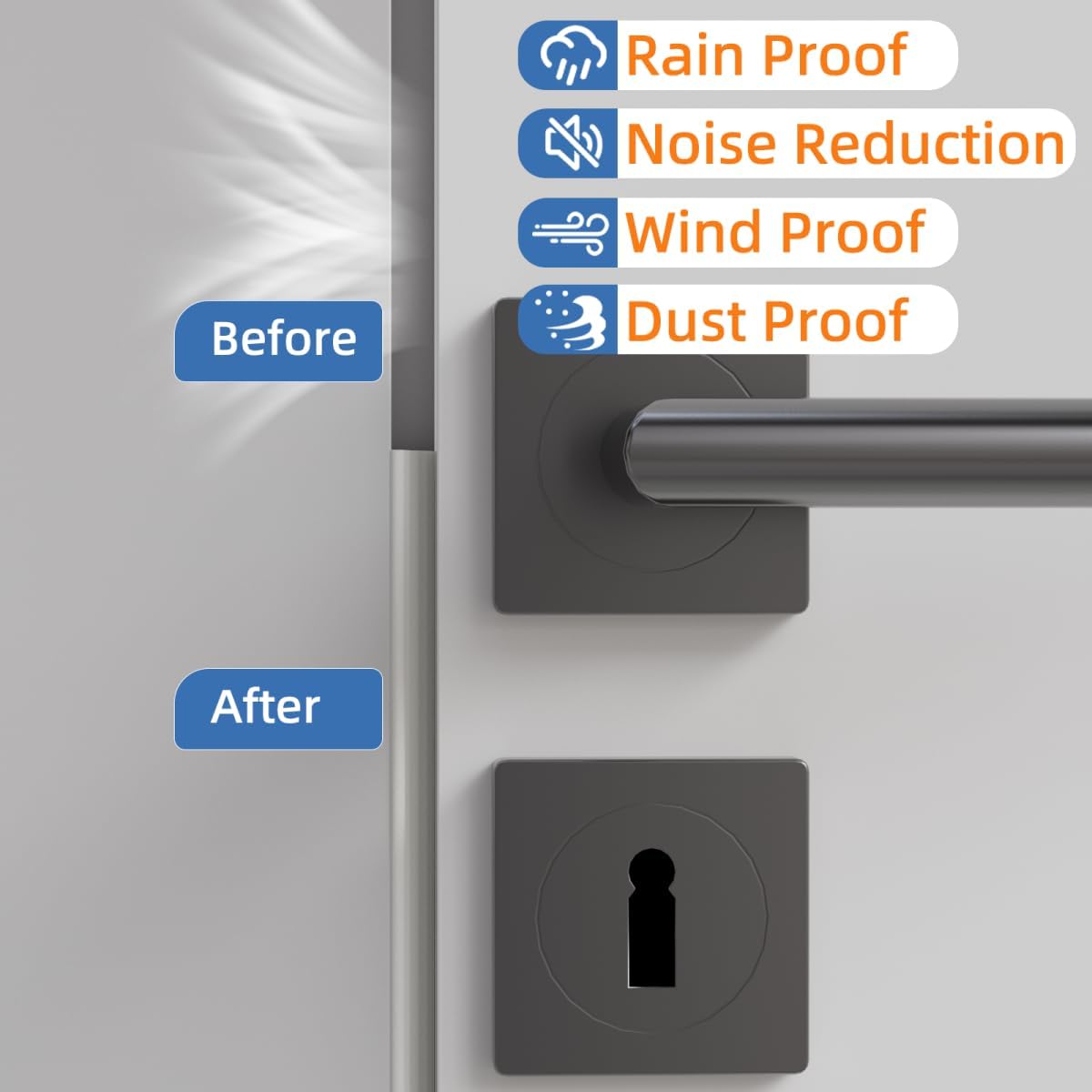 Wedge-Shape Window Weather Stripping Door Frame Seal Strip 2Pcs×196" Brown,Upgrade Black Foam,Soundproofing,Draft Stopper,Winter Insulation,Noise Blocker, Gap Filler for Exterior Front Door Side