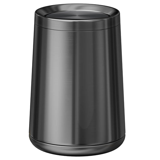 10 L/2.6Gallen,Swing Lid Trash Can,Brushed Stainless Steel Garbage Can with Flipping Lid,for Bathroom, Kitchen,Living Room,Bedroom,Hotel (Black Gold)