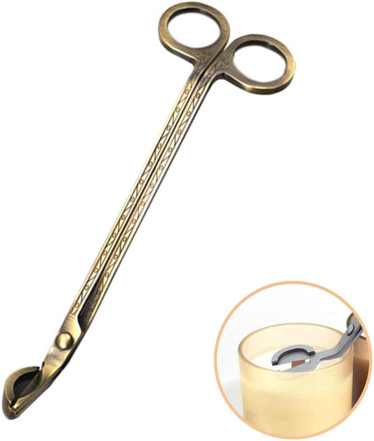 AIM & GGKK Candle Snuffer Gold Copper Trimmer Wick Antique Brass Candle Wick Clipper Wick Cutter Scissor