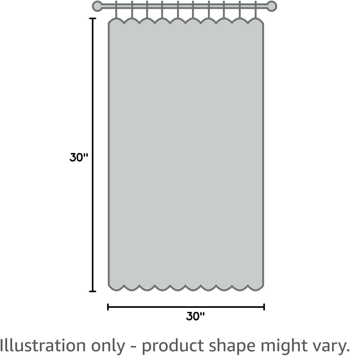 Pickluc Cafe Curtain (Half Window Curtain) 24 Inches Length, Rod Pocket Kitchen Curtain, Short Blackout Curtain for Small Window, 30" Wide and 30" Long, 2 Panels, Stone Blue