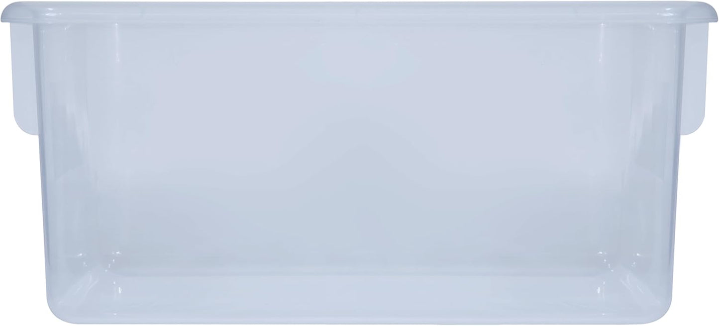 Wood Designs Cubby Storage Bin, Heavy Duty Plastic Containers for Kids Translucent Clear Cubby Tray Set of 20