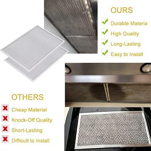 Wadoy BPS1FA36 Range Hood Filter 11-3/4" X 17-1/4" X 3/8", 2 Pack Aluminum Mesh Grease Range Hood Filter with Blue Protective Film (𝐂𝐚𝐧 𝐛𝐞 𝐭𝐨𝐫𝐧 𝐨𝐟𝐟) Compatible with Broan Nutone 99010300E