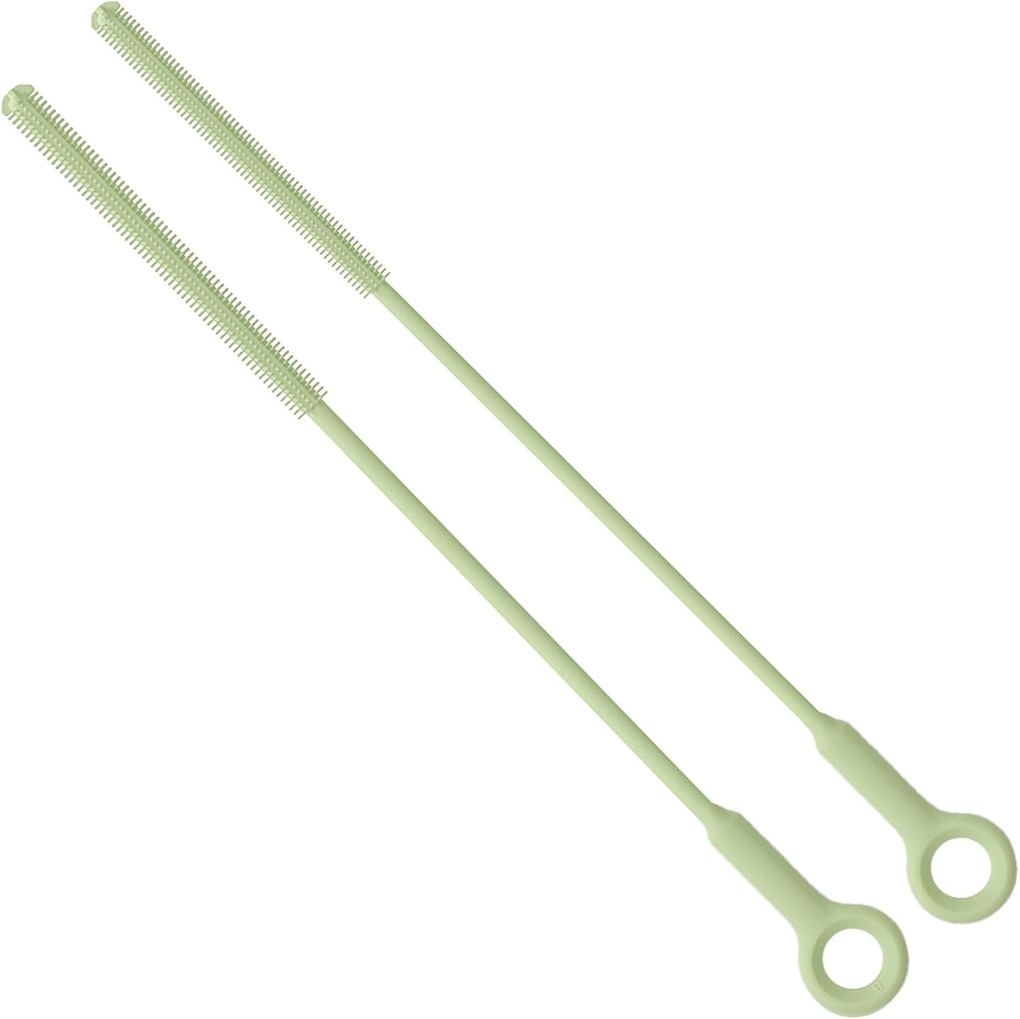 Extra Long Straw Cleaner Brush,Reusable and Soft Silicone Straw Cleaning Brush to Clean Crevice(Avocado Green)
