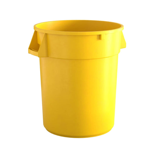 32 Gallon Yellow Round Commercial Trash Can