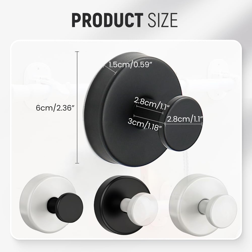 Suction Cup Hooks for Wreaths, 2025 New No Drill Suction Cup Hooks on Glass, Wreath Hanger for Front Door, Rustproof Hook Holder Towel Hook for Window Bathroom Mirrors Tile (1, White)