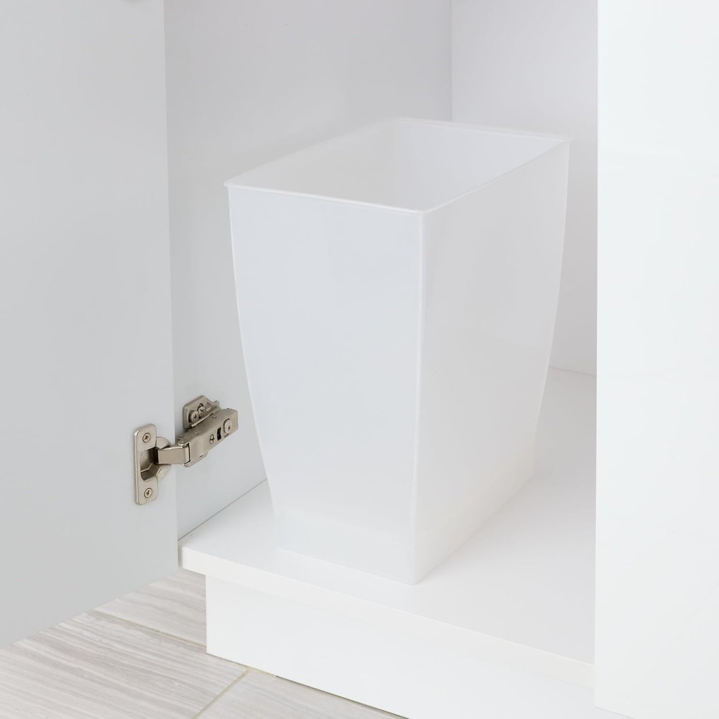 iDesign Small Rectangular Bathroom Trash Set of 2 Waste Can, Clear Frost