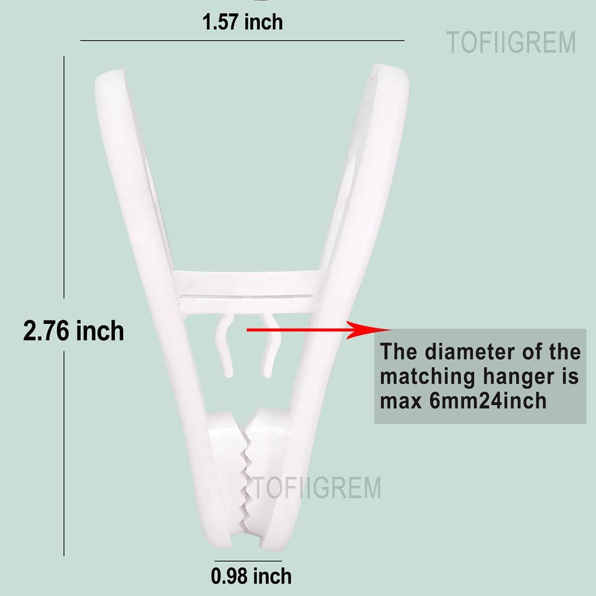 White Hanger Clips 60 Pack, Multi-Purpose Plastic Hangers Clips Perfect for Plastic Velvet Hangers, Clothes Pins Finger Clip for Skirt Pants