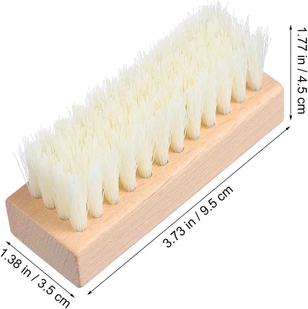 GLEAVI Scrub Cleaning Brush - 4 Pcs Soft Bristles Heavy Duty Scrub Brush with Wooden Handle Household Scrub Brush for Cleaning Upholstery, Car Interior Cleaning, Furniture, Couch, Sofa