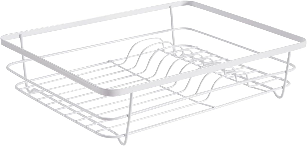 Dish Drying Rack 3 Piece Dish Drainer with Drainboard Set for Kitchen Counter – Dish Rack with Removable Utensil Holder & Swivel Spout for Countertop – DishRack for Plates, Cups & More, White