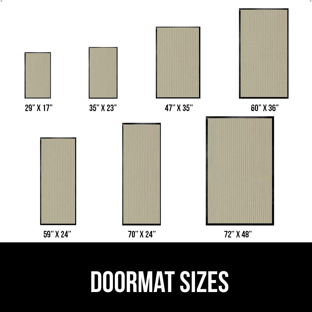 GORILLA GRIP Traffic Guard Door Mat, Heavy Duty Welcome Mats, Commercial Office Space Doormat, Waterproof, Fade Resistant, Strong Rubber Backing, Low Profile, Shoe and Boot Scraper, 35x23, Beige