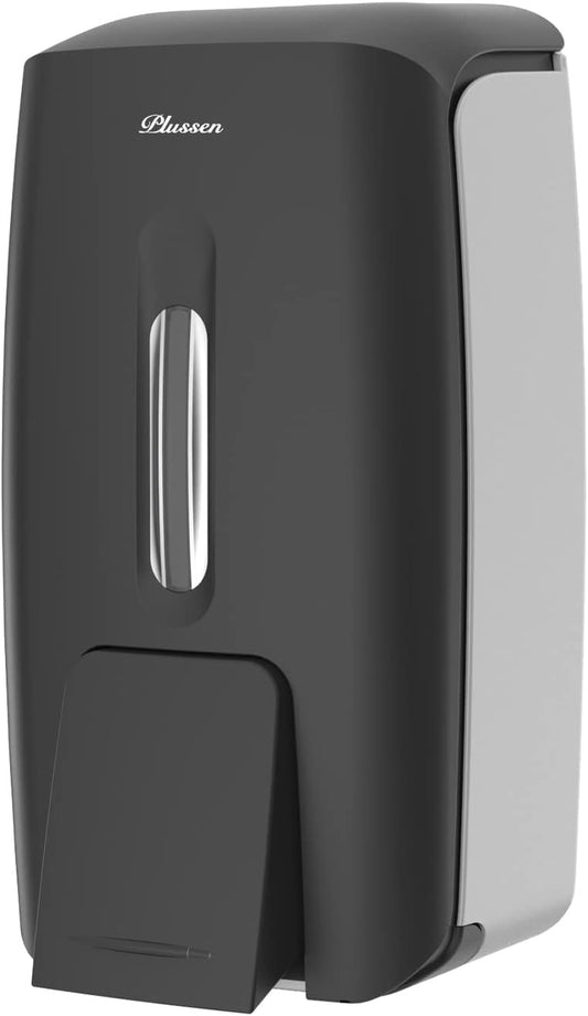 Soap Dispenser Wall Mount Adhesive Commercial Soap Dispenser 800ml No Drill Hand Sanitizer Dispenser for Bathroom Support Liquid and Gel,Black-PN9088