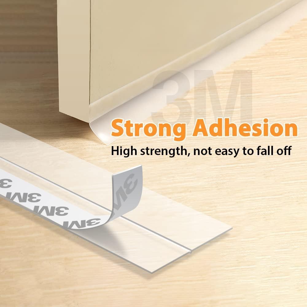 20 Ft Weather Stripping Door Seal Strip,Shower Door Bottom Seal,Self Adhesive Silicone Draft Stopper,for Door Frame,Windows and Shower Door (Transparent, 35mm)