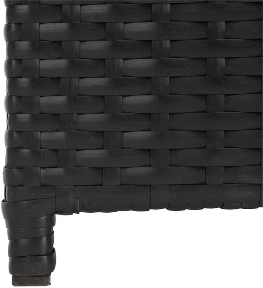 Safavieh Outdoor Collection Serapis Black Wicker Trash Bin