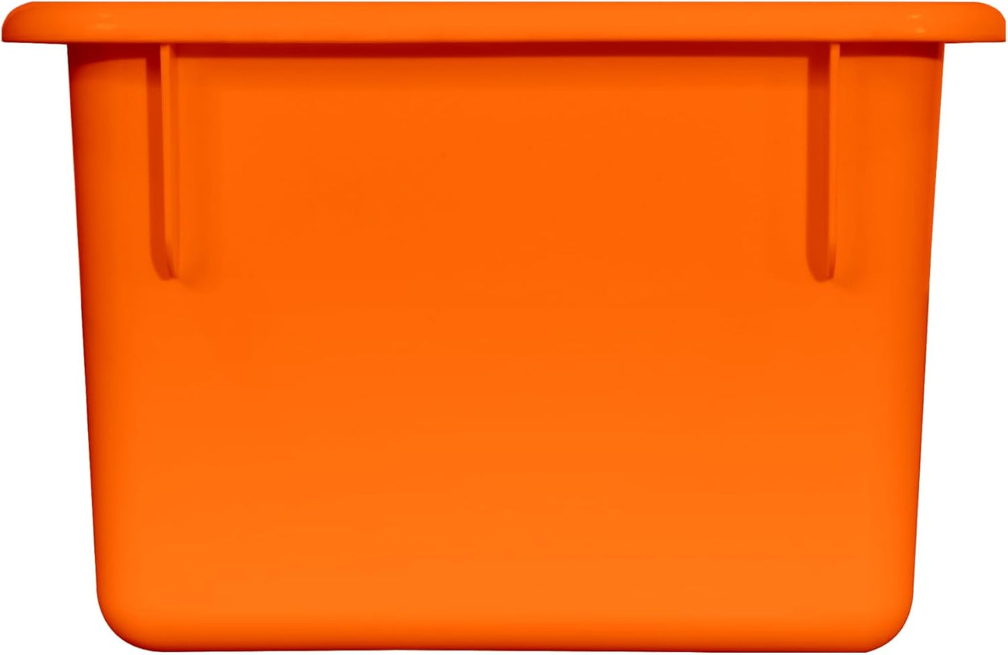 Wood Designs Cubby Storage Bin, Heavy Duty Plastic Containers for Kids Orange Cubby Tray Set of 25