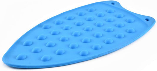 LeLehome Silicone Iron Rest Pad for Ironing Board Hot Heat Resistant Steam Compact Mat Anti-Slip Home Tools, Blue