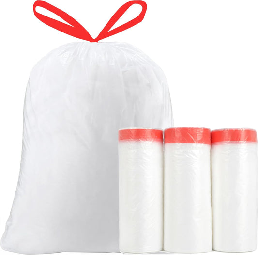 Trash Bags 17-18 Gallon Drawstring Garbage 26x33 inches Heavy Duty Plastic Garbage Bags for Household Kitchen Bedroom Bathroom Living room Office Restaurant Thickened Stretchy (108 Count)