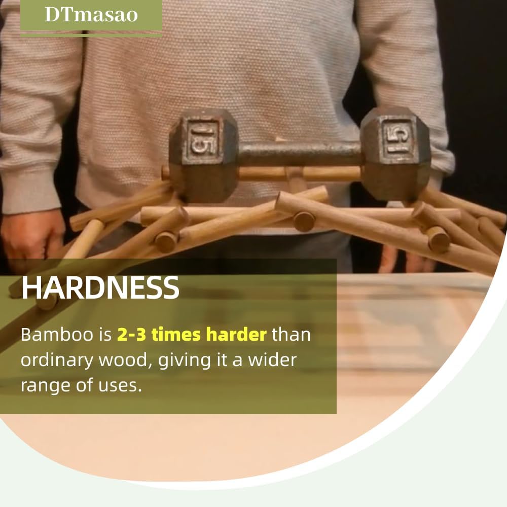 1/4 x 12 Inch 50 PCS Dowel Rods Wood Sticks Wooden Dowel Rods - Unfinished Bamboo Sticks - for Crafts and DIYers