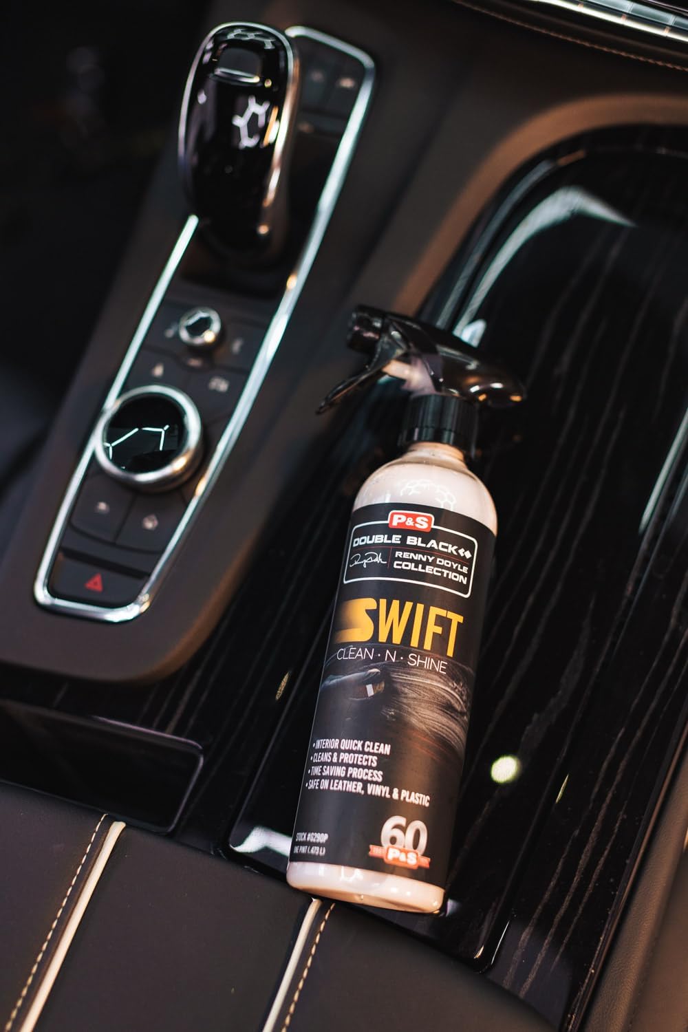P & S Professional Detail Products Swift Clean & Shine - Interior Cleaner & Protectant for Leather, Vinyl, Plastic - Cleans, Conditions & Leaves a Satin Finish - Fresh Scent - 16 oz Spray