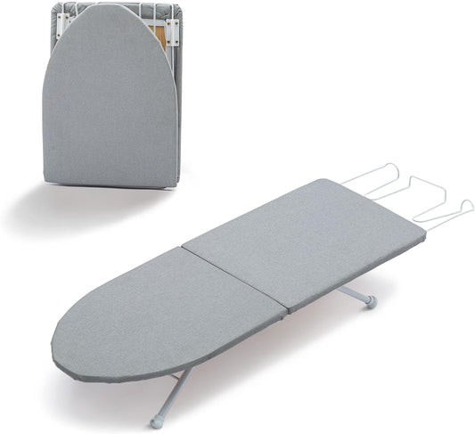 Small Ironing Board Tabletop with Iron Rest, Foldable Mini Iron Board with Cotton Cover, RAINHOL Folding Portable Travel Ironing Table for Spacing Saving 32"x12"