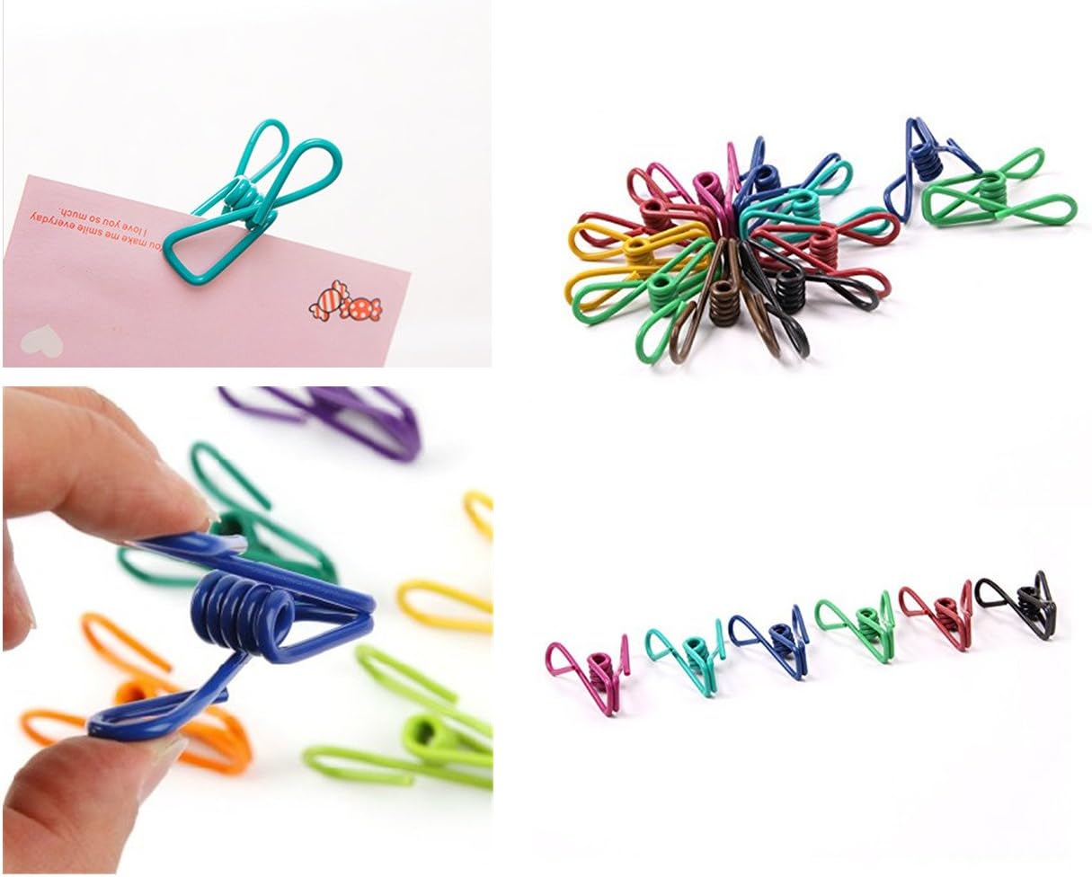 30 Pcs 2 Inch 10 Different Random Colors Chip Clips, PVC Coating High Elasticity Strength Clothes Pins, Food Clips and Bag Clips