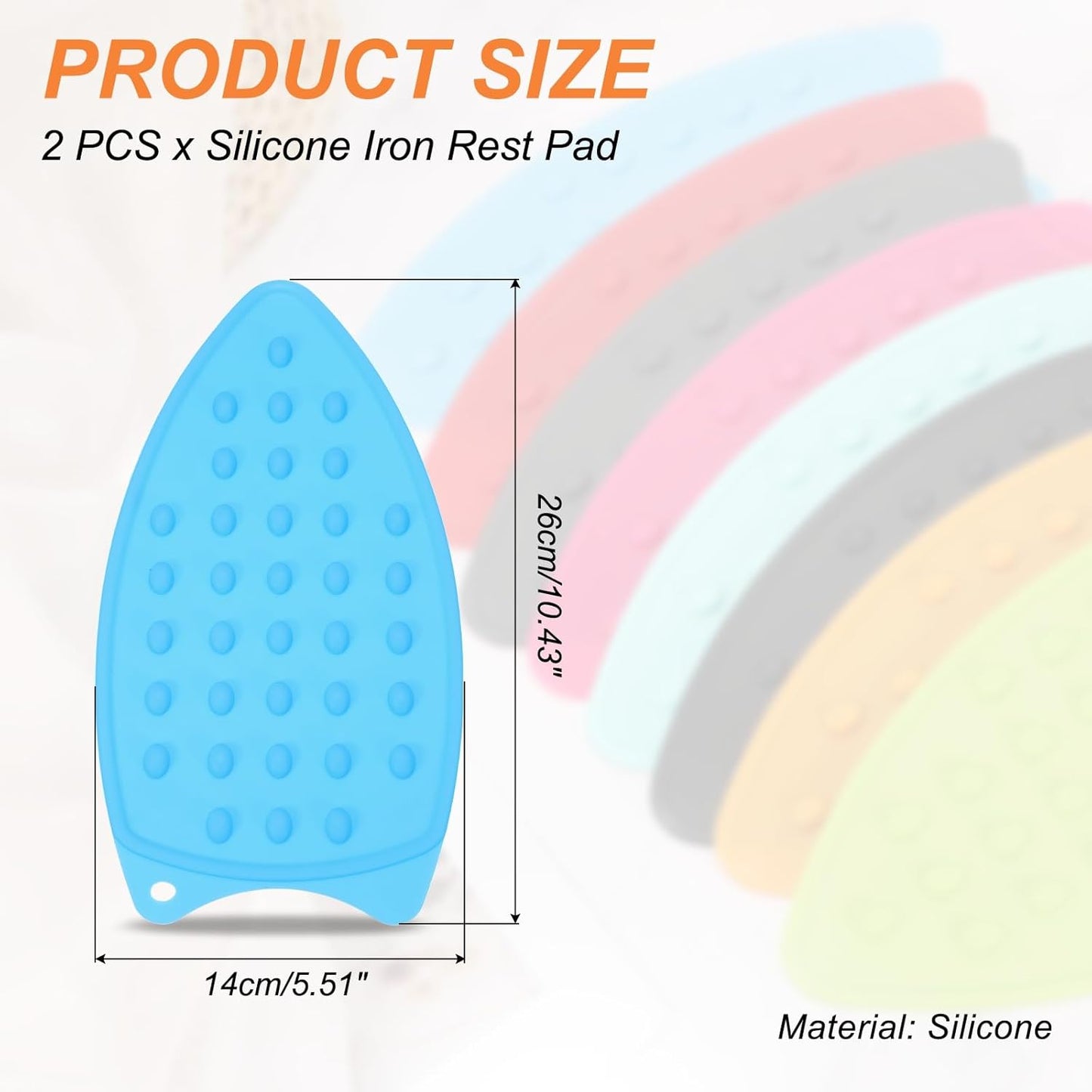 PATIKIL Silicone Iron Rest Pad, 2 Pcs Multipurpose Hot Heat Resistant Iron Rest Plate Protective Pad for Ironing Board Hot Resistant Steamer Steam Compact Mat, Blue