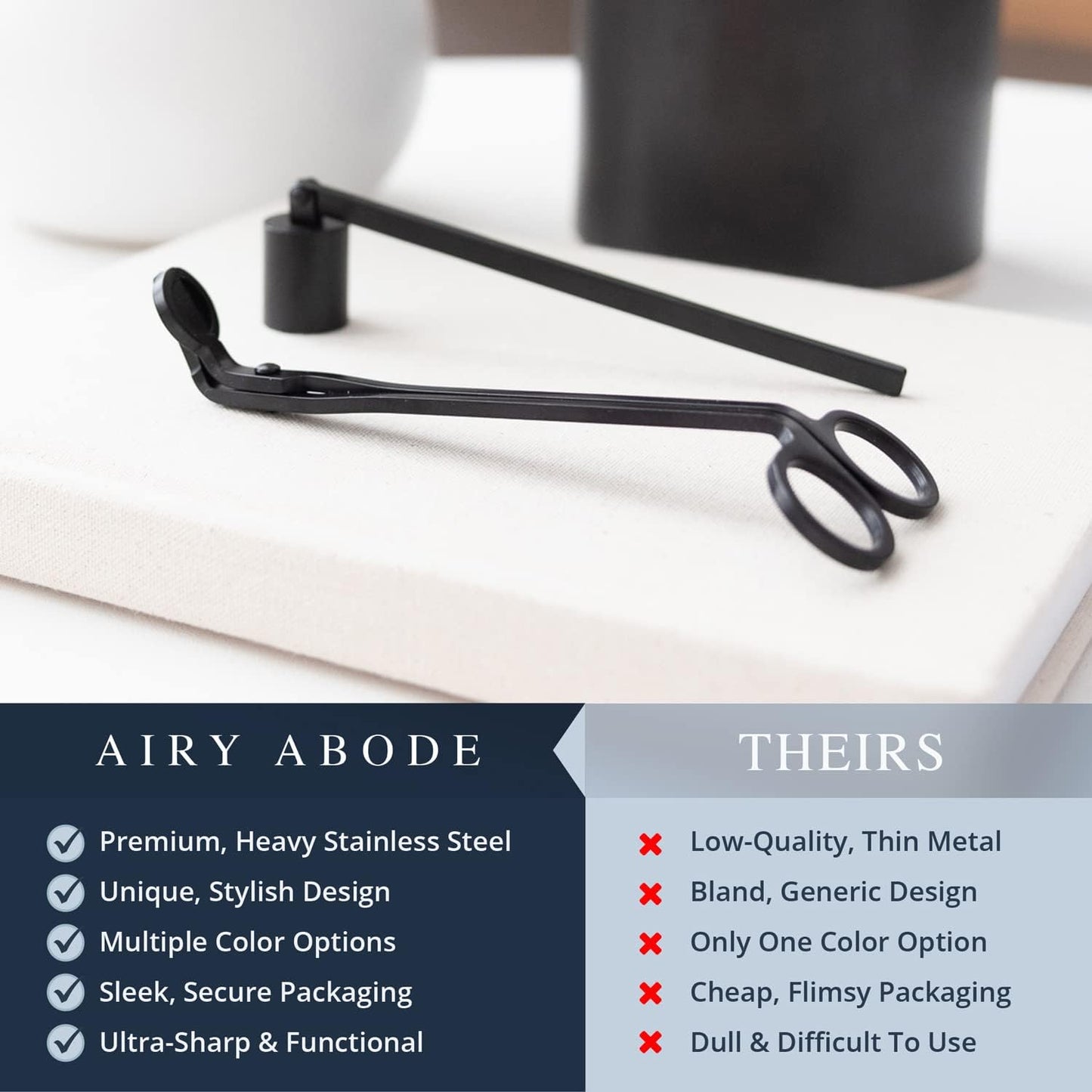 Candle Wick Trimmer and Candle Snuffer Accessory Set – Pick Your Color