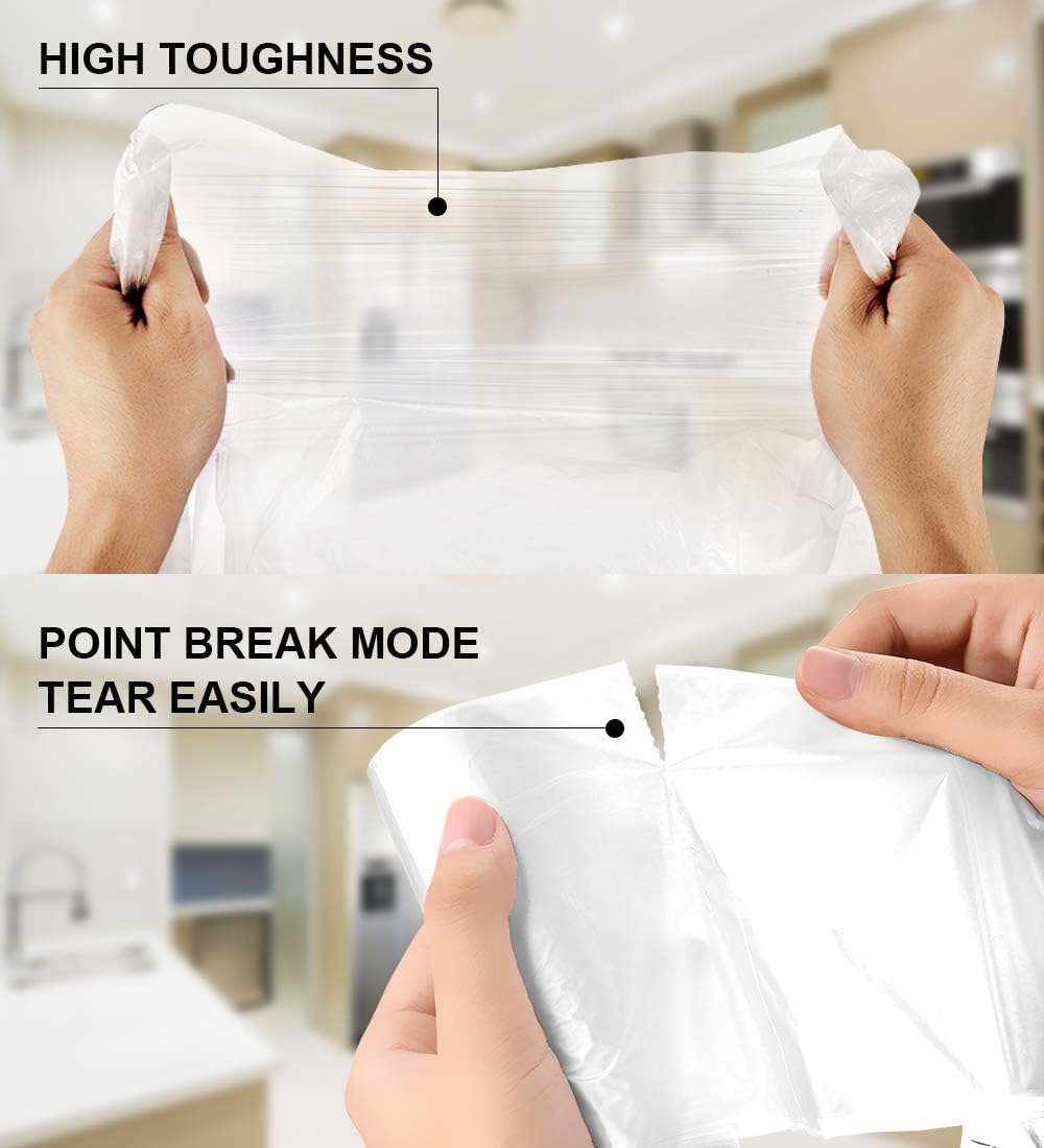 FORID Clear Medium Garbage Bags – 8 Gallon Plastic Trash Bags 30 Liter Wastebasket Bin Liners 220 Count for Bathroom Bedroom Office Trash Can