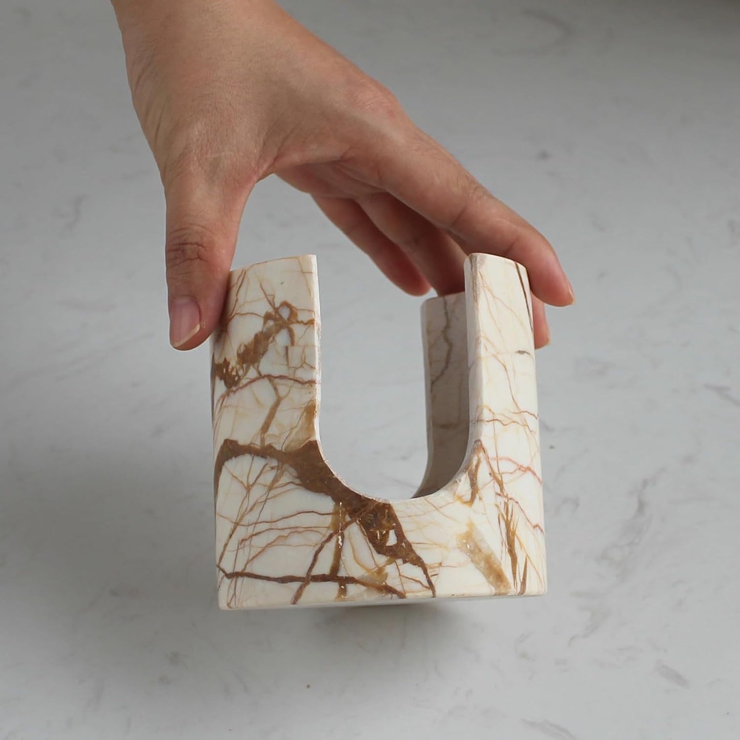 Natural Pink Marble Sponge Holder for Kitchen Counter, Drying Rack, Sponge Caddy for Sink Organizer