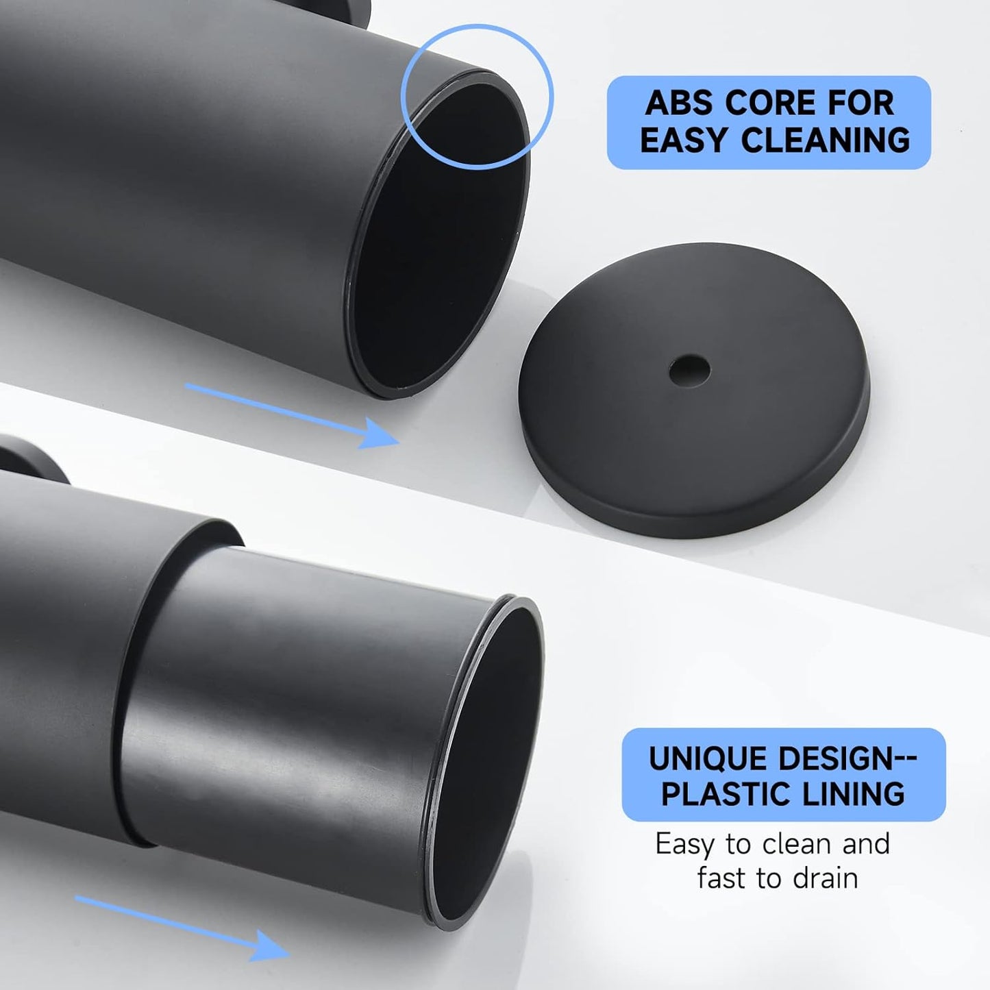 Toilet Brush and Holder Matte Black Toilet Bowl Brush Wall Mounted Toilet Brush with Lid