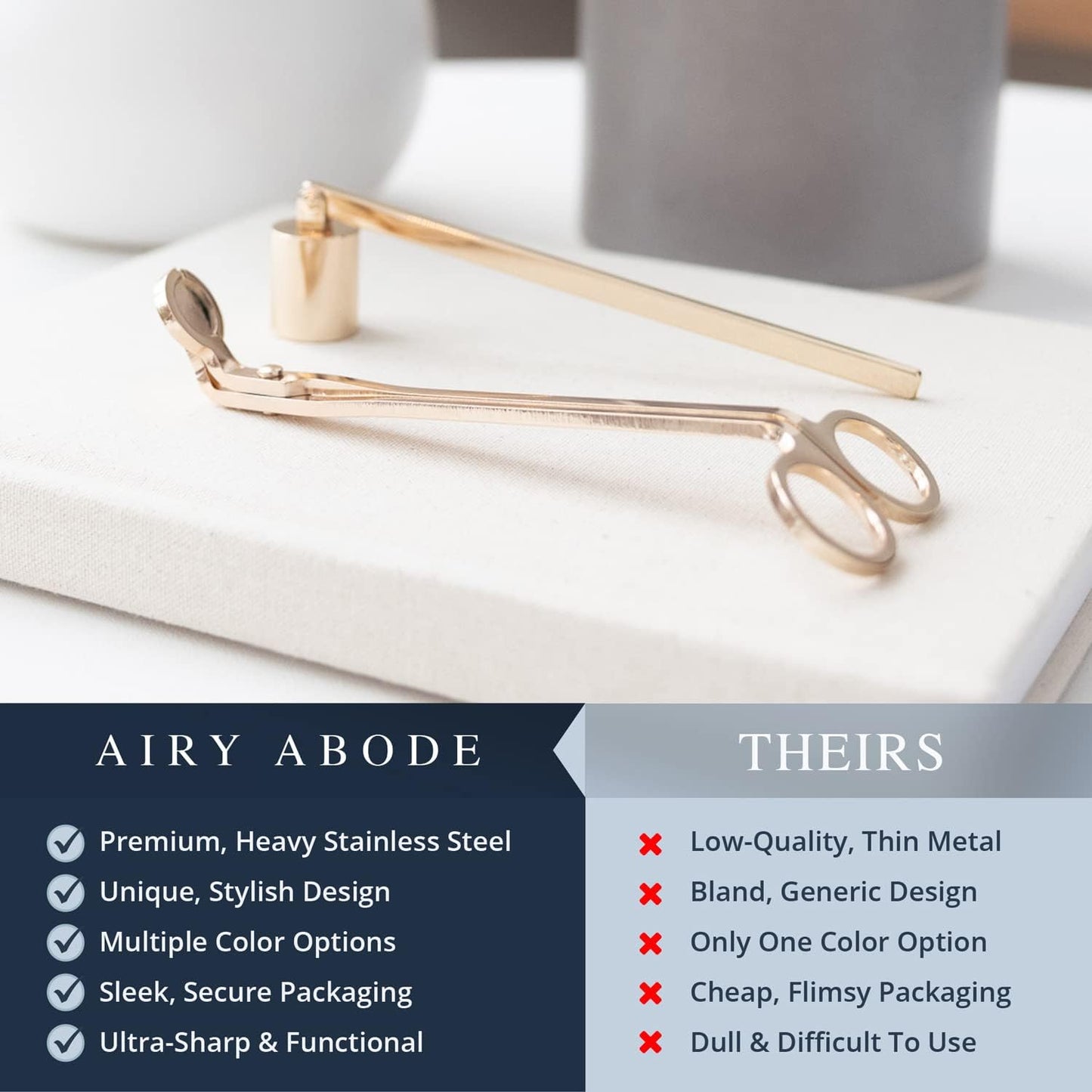 Candle Wick Trimmer and Candle Snuffer Accessory Set – Pick Your Color