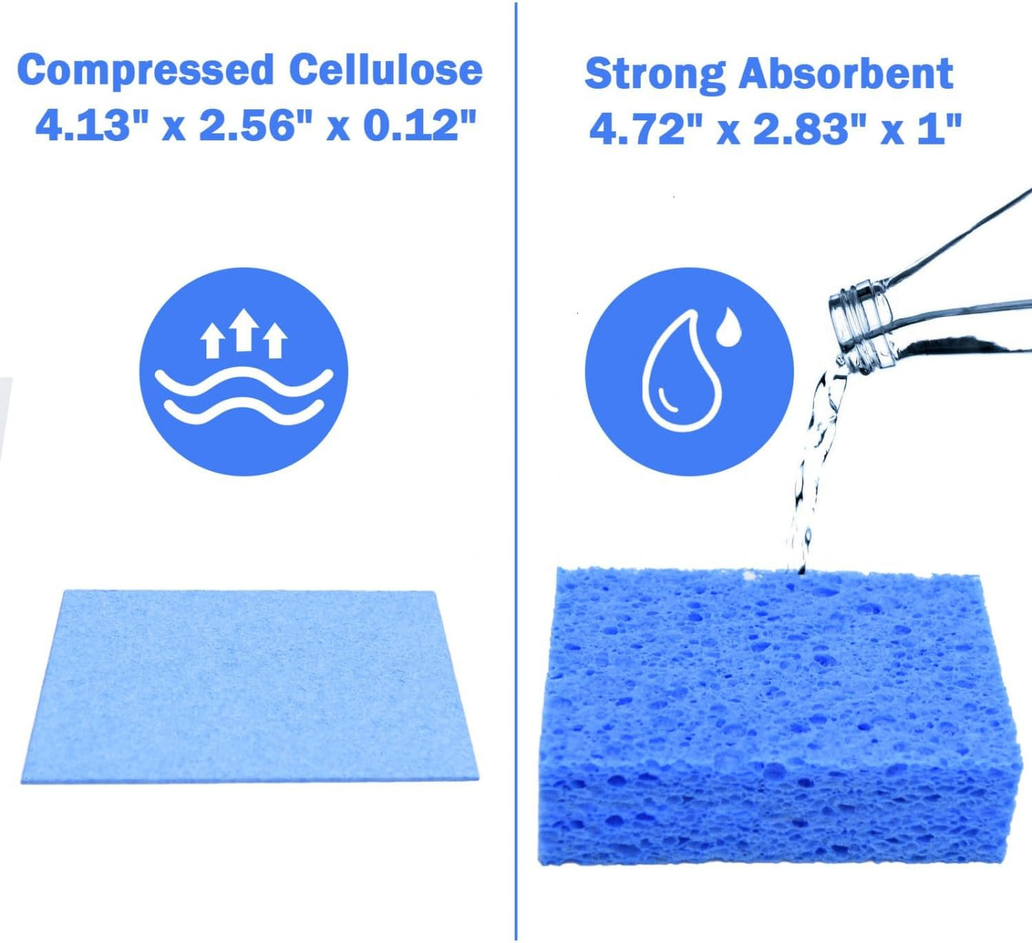 YoleShy 72 Pack Sponges Kitchen Natural Compressed Cellulose Sponges Bulk Non Scratch for Household Cookware Bathroom Cars Soft Super Absorbent Reusable