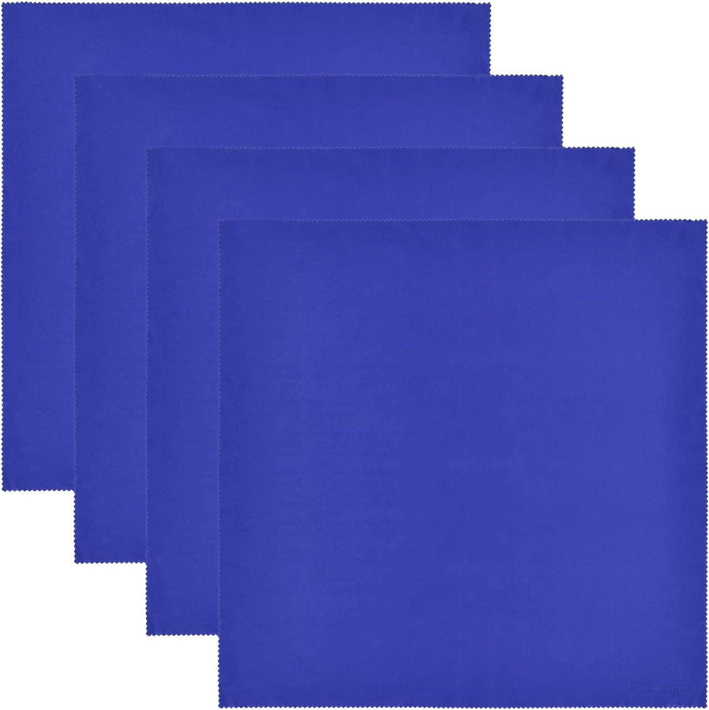 Wisdompro Extra Large 4-Pack Microfiber Cleaning Cloth For Laptop, LCD TV, Computer Screen, Monitor, Tablet, Camera Lens, Glass, Lenses, Phone, iPhone, iPad, other Delicate Surface - Blue (16x16 Inch)