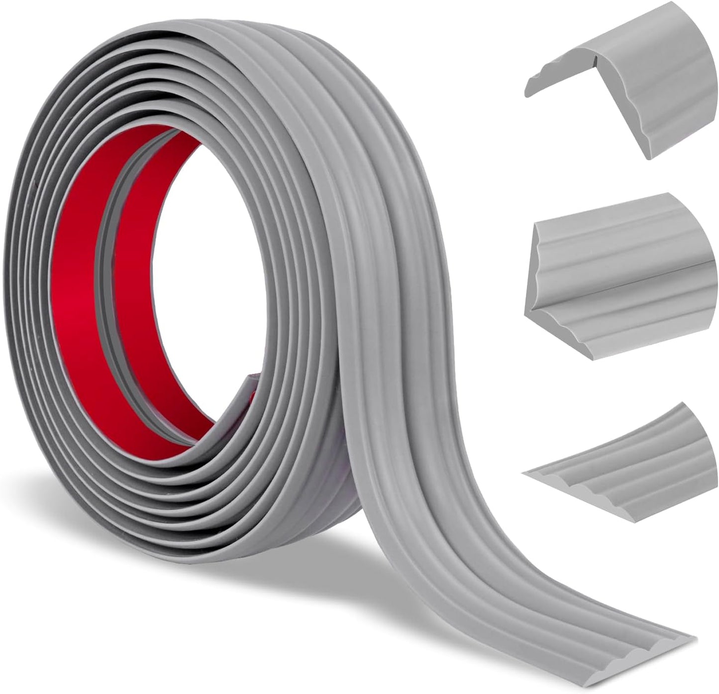 Wall Corner Protector Peel and Stick Corner Trim Molding Flexible Inside & Outside Wall Edge Guard Self Adhesive Moulding Trim for Edge Use, Gray, 0.8” W x 40’ L