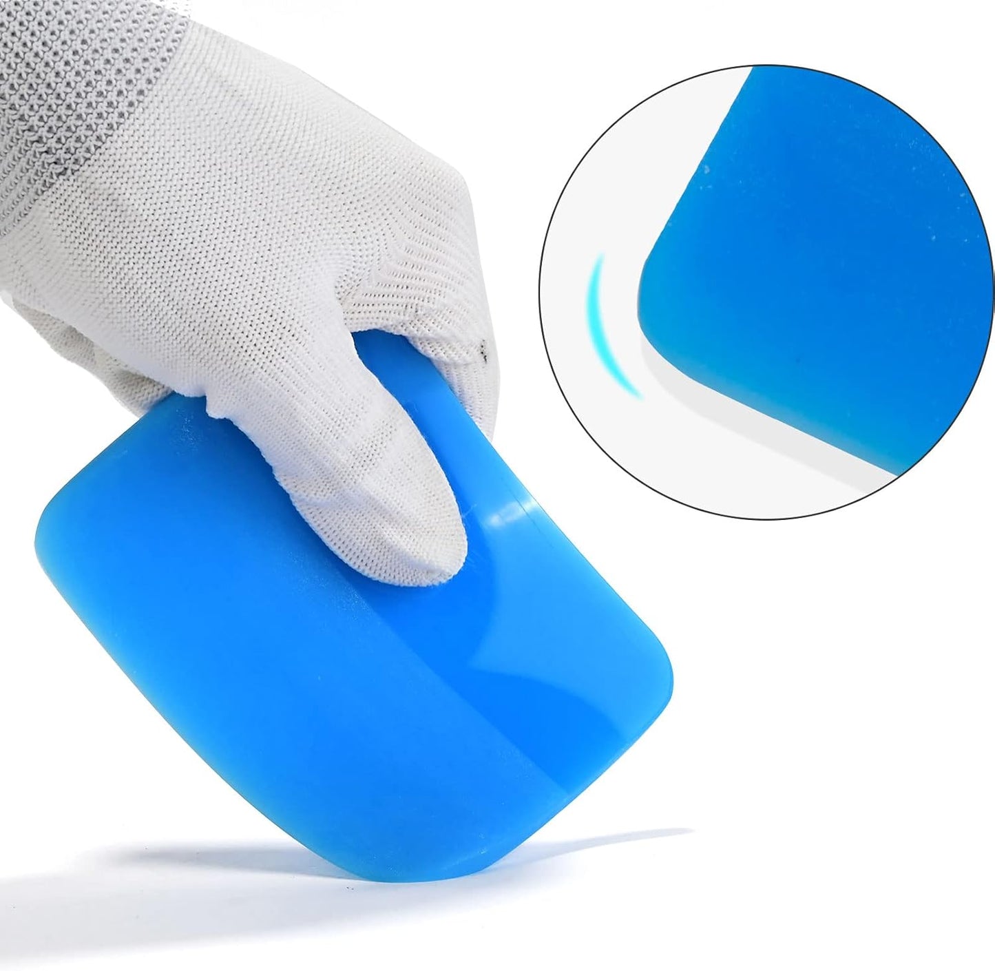NEWISHTOOL Soft PPF 5in1 Blue Set - Anti-Scratch Rubber Squeegee Kit for Car Vinyl Wrap Tint Film Paint Protection Coating Installing, Different Sizes TPU Scraper Tool Packed in Box