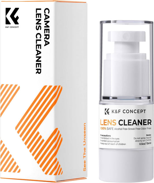 K&F CONCEPT Spray and Microfiber Lens Cleaner Care Kit, Non-Flammable Camera Lens Cleaner and Digital Sensor Cleaning Solution,for Coated Lenses, Binoculars, Scopes, Cameras, and Glasses