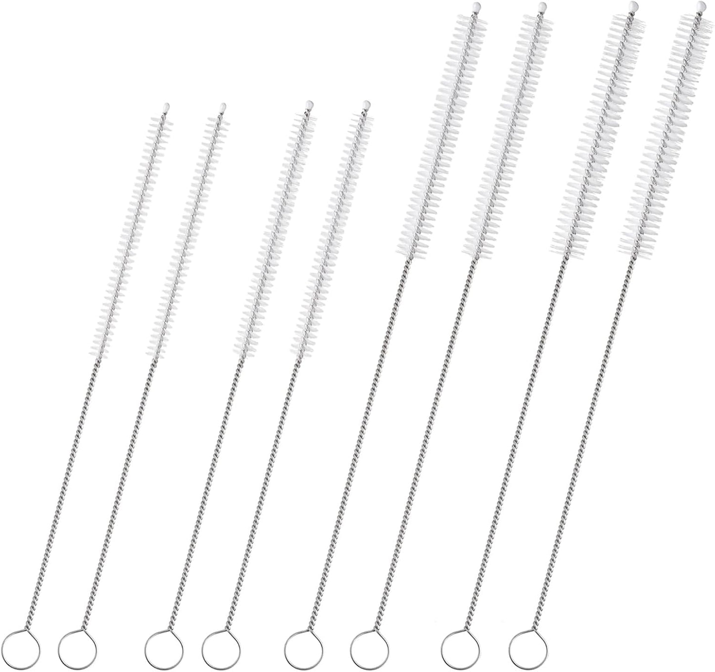 Reusable Straw Cleaner Brush Set - 8PCS Extra Long 12 inch Metal Straw Cleaning Brushes for Tumbler, Sippy Cup, Water Bottles, Pipes