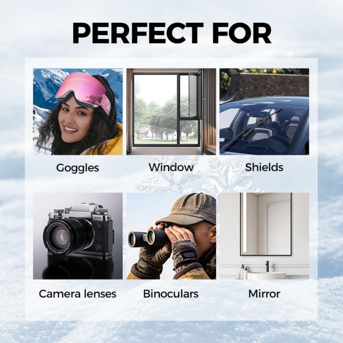 Micromolecular Anti-Fog Coating Wiper–Keeps Your Windshield Clear & Fog, Car Anti-Fog Agent with Applicator, Magic Gem Coating Glass, Anti Fog for Car Windshield,Windows,Mirrors,Glasses (2PCS)