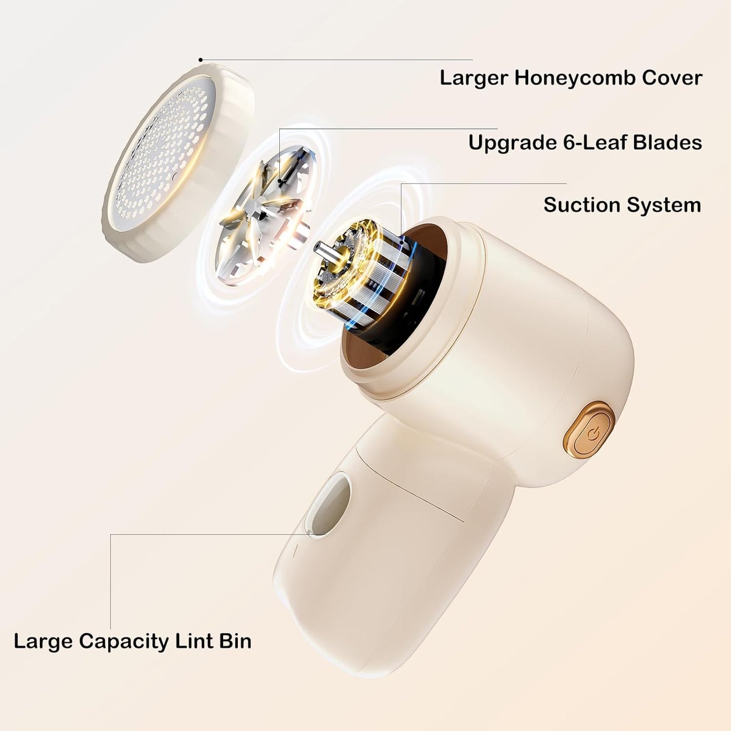 Rechargeable Fabric Shaver,Electric Lint Remover with Digital Display,3-Speeds Sweater Shaver for Clothes and Furniture (Beige)