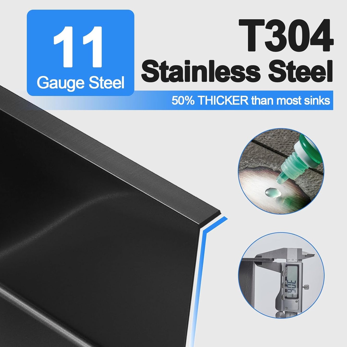23x18 Inch Kitchen Sink, Handmade 304 Stainless Steel Sink, 9" Deep Single Bowl with Brushed Finish, Topmount with 2 Holes, R10 Tight Corner, for Modern Kitchen/RV/Outdoor Sink