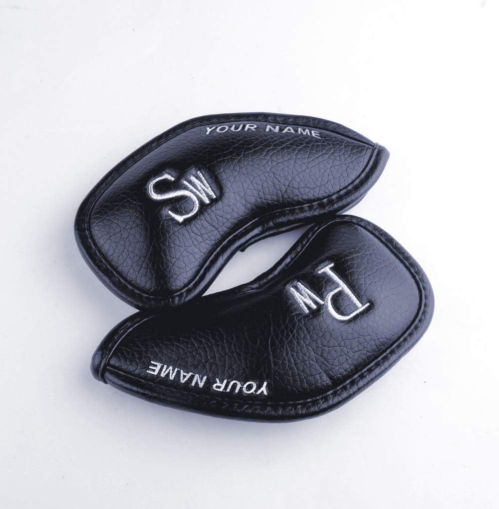 CRAFTSMAN GOLF 12pcs or 1pc Thick Synthetic Leather Golf Iron Head Covers Set Headcover Fit All Brands Callaway Ping Taylormade Cobra Etc. Also Custom Name