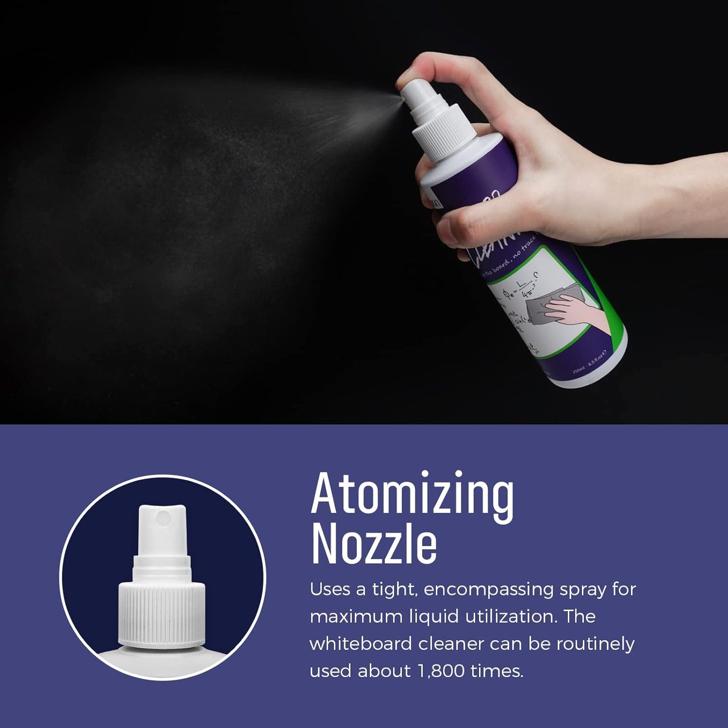 loukin Non-Toxic Whiteboard Cleaner, 8.5 fl oz Dry Erase Board Cleaner, White board Cleaning Spray, Removes Stubborn Marks from Whiteboards, Chalkboard (12-Pack)