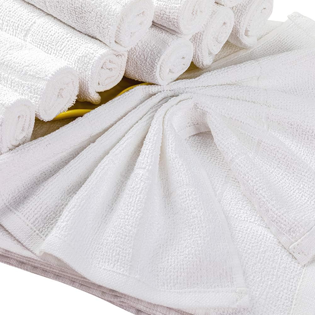 Glynniss Dishcloths Kitchen Highly Absorbent Dish Rags 100% Cotton Dish Cloths for Washing Dishes, Cleaning (11 x 11 Inches, 24 pcs, White)