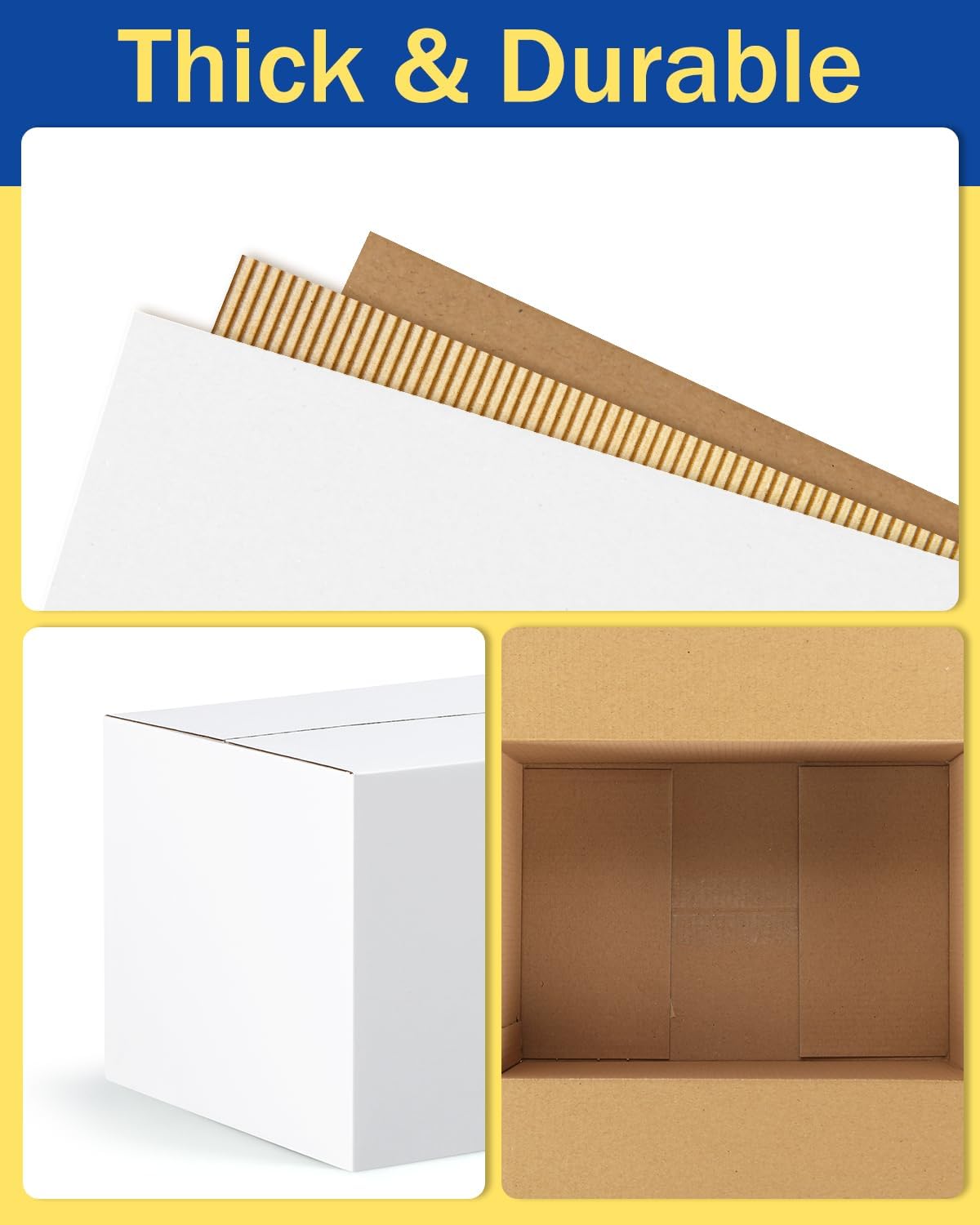 Assorted-Sizes-Shipping-Boxes-45-Pack: 8x6x6 & 10x7x5 & 11x6x6 Small-Shipping-Boxes-Mailers, White Corrugated-Cardboard-Boxes-for-Packing-Small-Business Mailing