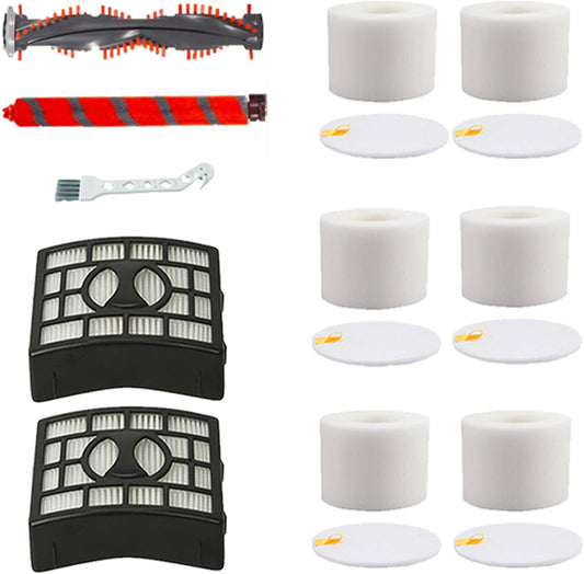 Soft Bristle Brushroll Roller Hepa Foam Filter Replacement Parts Compatible with Shark DuoClean NV800 NV800W NV801 NV801Q NV803 UV810 Vacuum