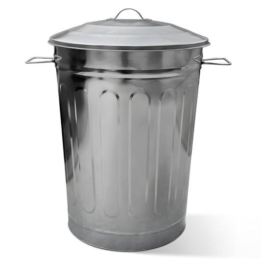 Plexon 13-Gallon Galvanized Steel Round Trash Can with Lid