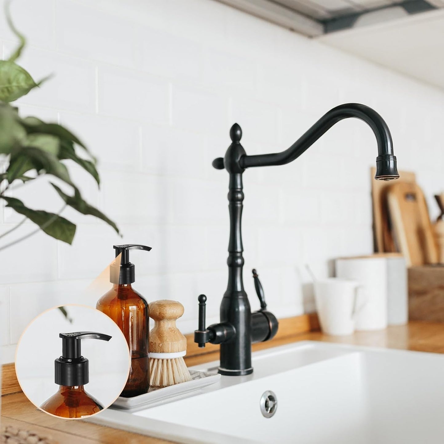 uxcell 12 Pcs Soap Dispenser Pump Heads Soap Dispensers Top Pumps Replacement Switch Pumphead for Standard 24/426 Neck Size Lotion Shampoo Bottle, White